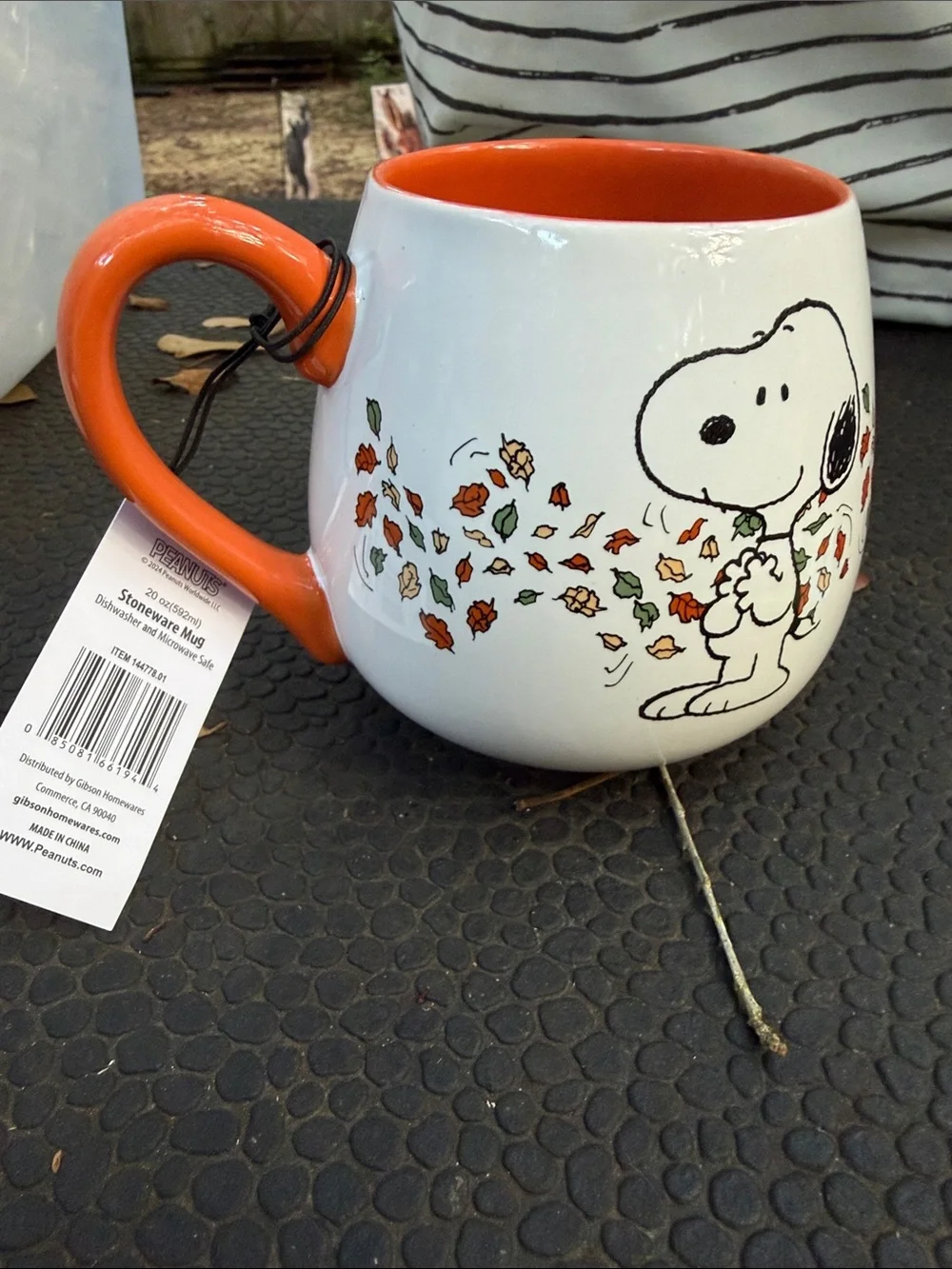 Peanuts Snoopy Ceramic Mug White and Orange